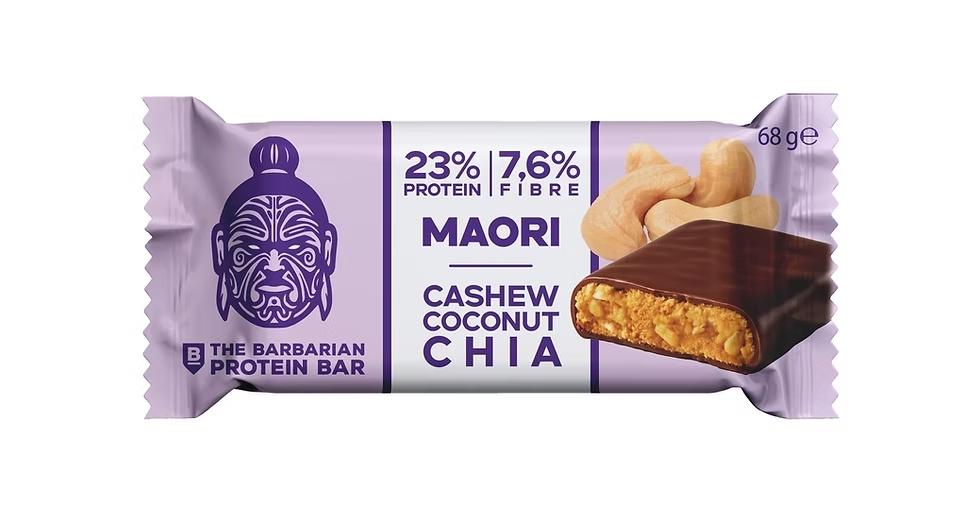 NOMADI The Barbarian Protein Bar Maori - Coconut με Επικάλυψη Σοκολάτας - 23 % Πρωτεΐνη 68g