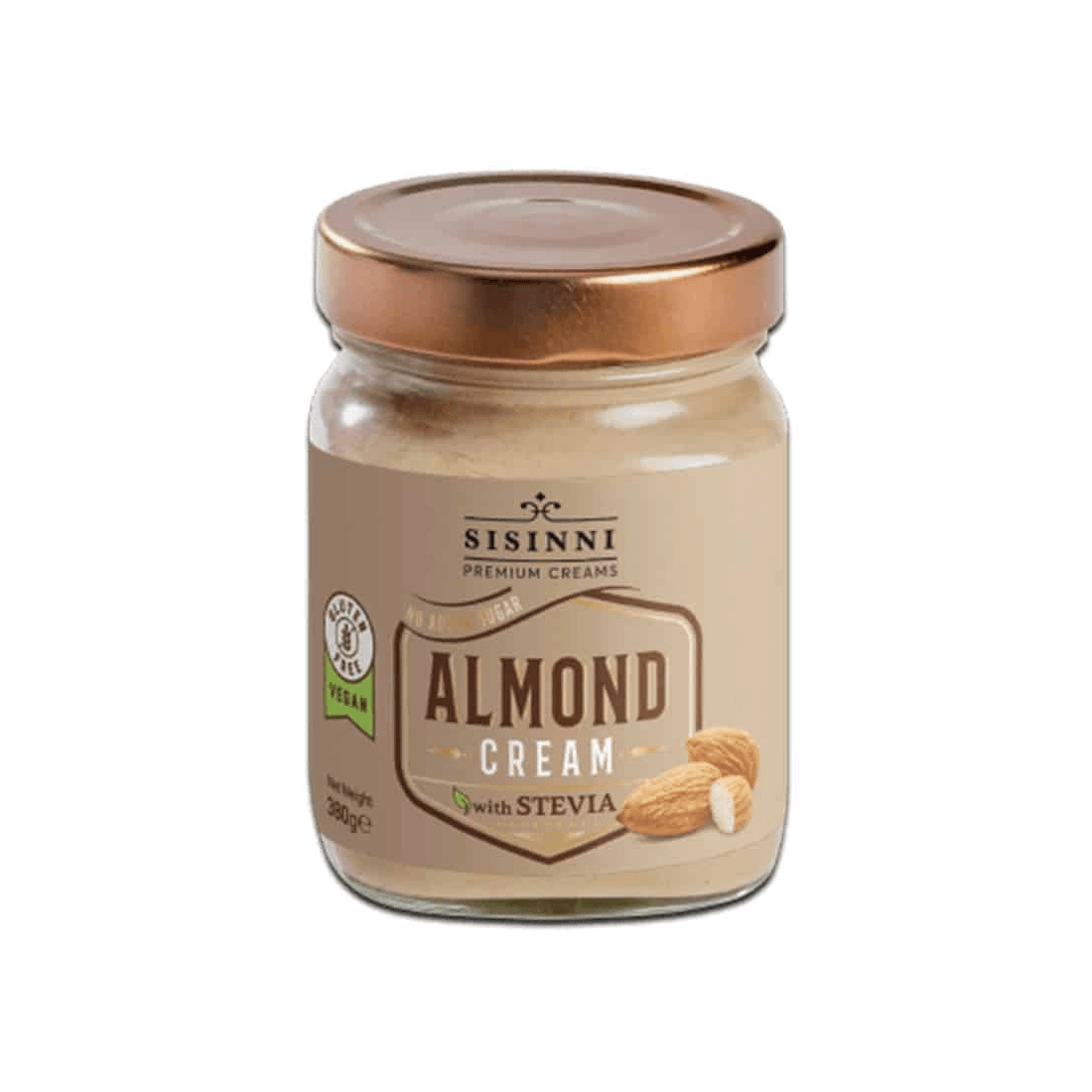 Αμυγδαλόκρεμα με Στέβια 380g Sisinni